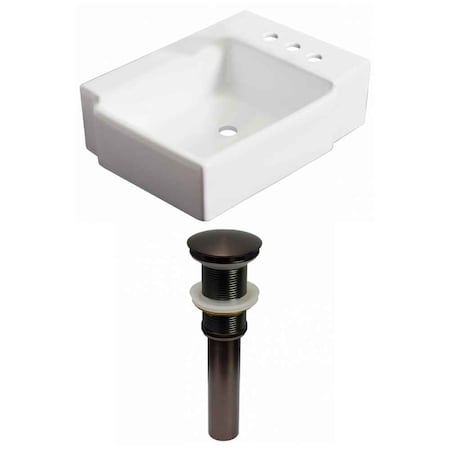 16.25-in. W Wall Mount White Vessel Set For 3H4-in. Right Faucet